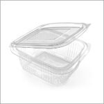 PET Square Shape Container with Hinged Cover - 1000 Packs