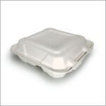 Biodegradable container hinged cover 3 compartment