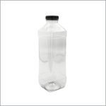 Plastic Square Bottle with Black Lid