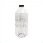 Plastic Square Bottle with Black Lid