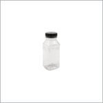 Plastic Square Bottle with Black Lid