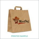 Printable Kraft Paper Brown Bag Flat Handle